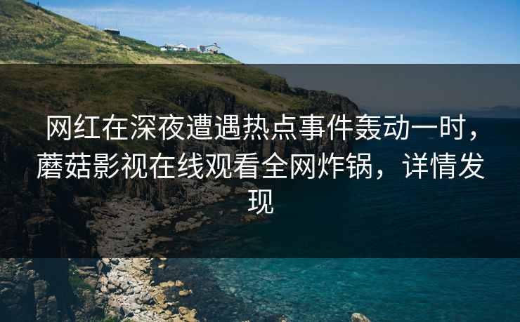 网红在深夜遭遇热点事件轰动一时，蘑菇影视在线观看全网炸锅，详情发现