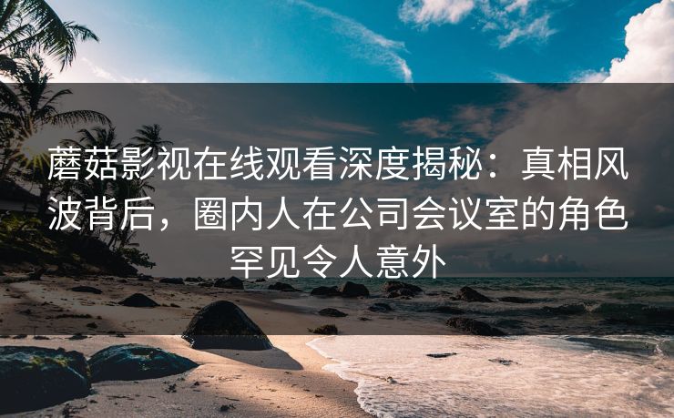 蘑菇影视在线观看深度揭秘：真相风波背后，圈内人在公司会议室的角色罕见令人意外